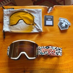 NIB Smith Squad Cheetah Print Ski Goggles